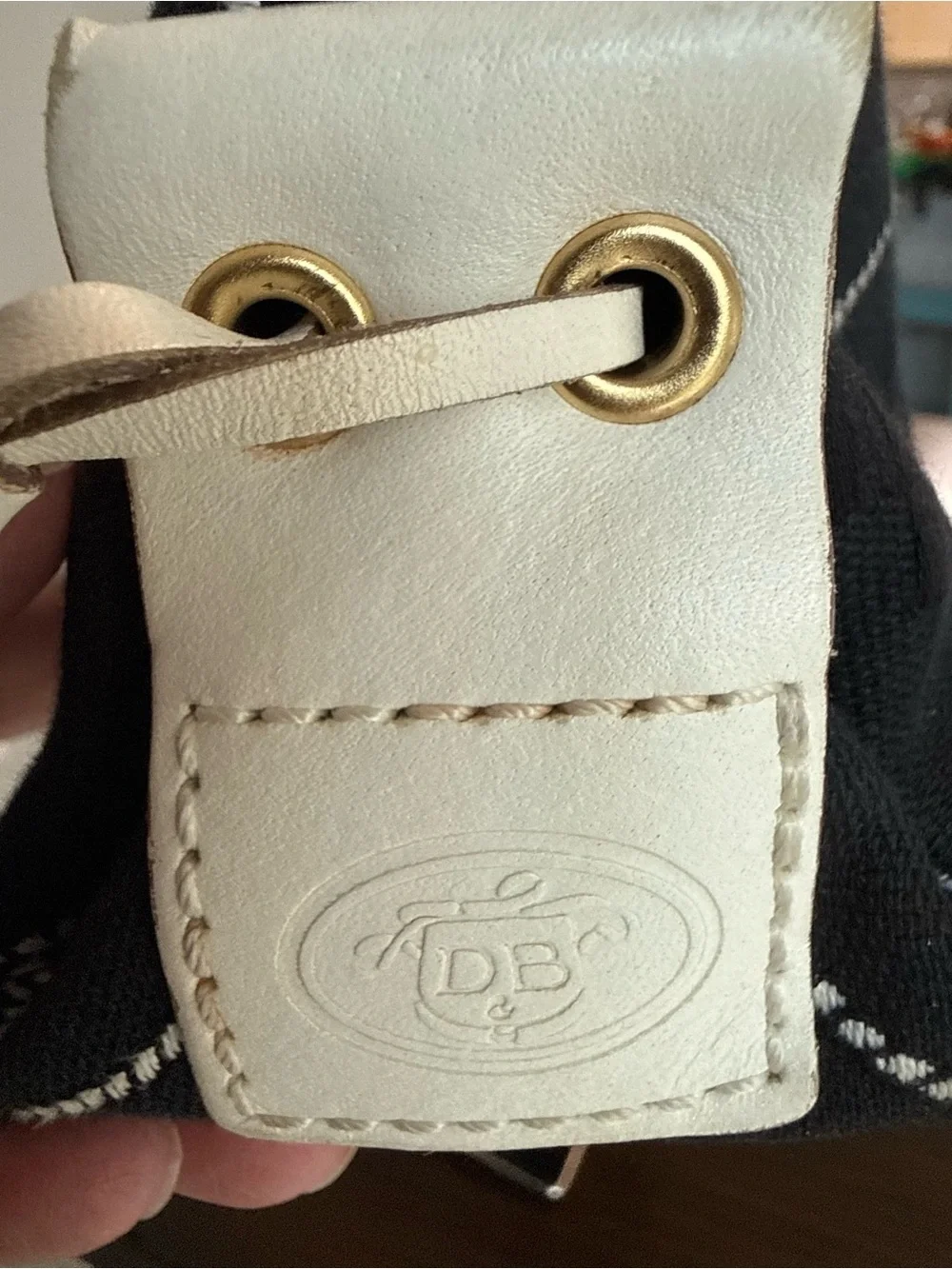 Dooney & Bourke Bag Canvas Exterior Signature Nautical Rope Print RARE